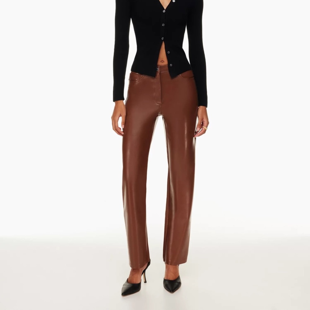 Aritzia Brown Leather Pants